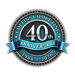Collins Computing 40‑Year Anniversary Seal
